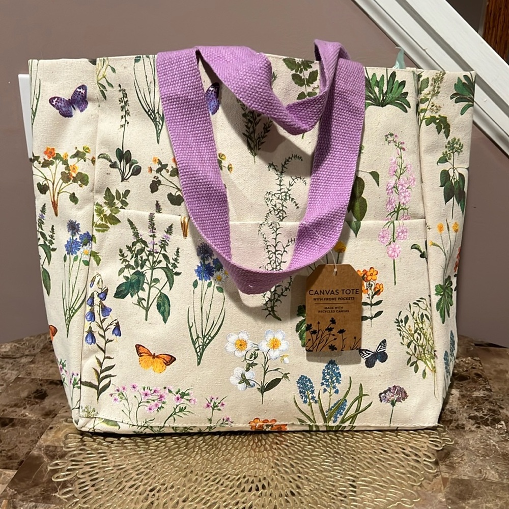 Corinne Haig Designs Canvas Tote Bag with Front Pockets